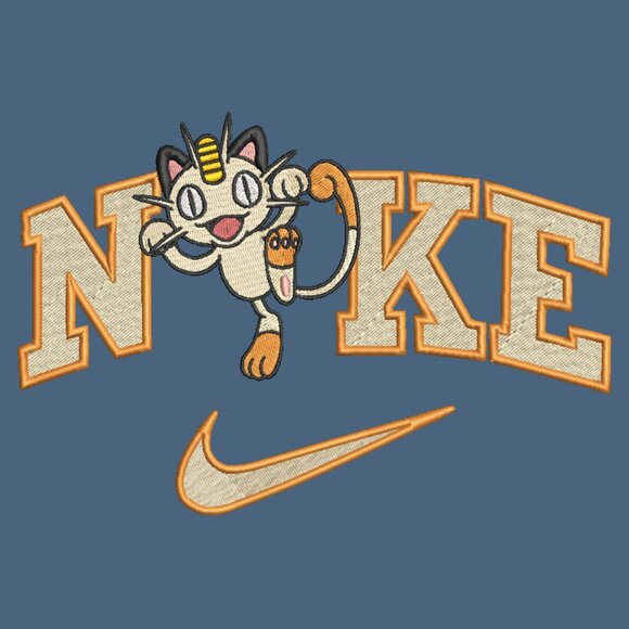 Nike Pokemon Meowth Embroidered Adult Unisex Crewneck Sweatshirt Cozy - Picture 4 of 15